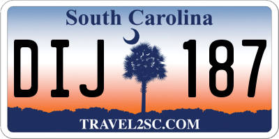 SC license plate DIJ187