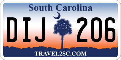 SC license plate DIJ206