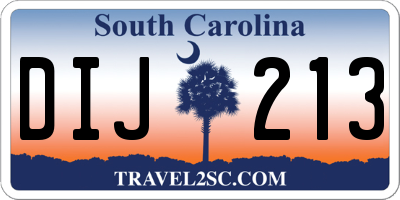 SC license plate DIJ213