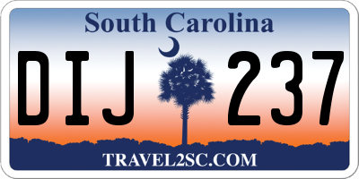 SC license plate DIJ237
