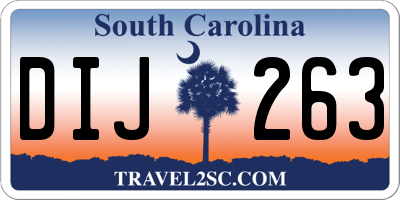 SC license plate DIJ263