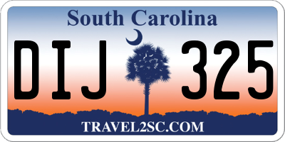 SC license plate DIJ325