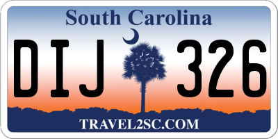 SC license plate DIJ326