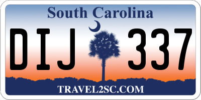 SC license plate DIJ337