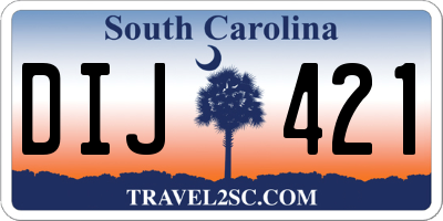 SC license plate DIJ421