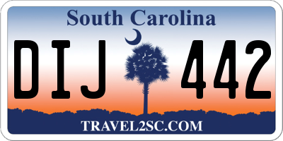 SC license plate DIJ442