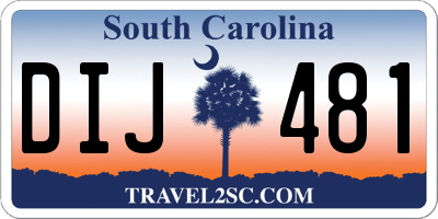SC license plate DIJ481