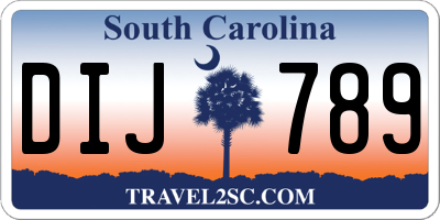 SC license plate DIJ789