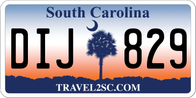 SC license plate DIJ829