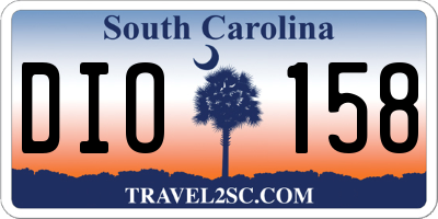 SC license plate DIO158