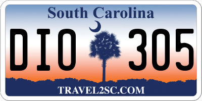 SC license plate DIO305