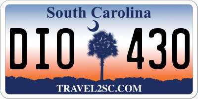 SC license plate DIO430