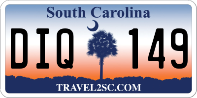 SC license plate DIQ149