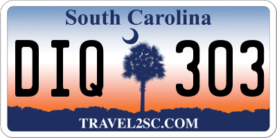 SC license plate DIQ303