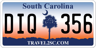 SC license plate DIQ356