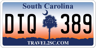 SC license plate DIQ389