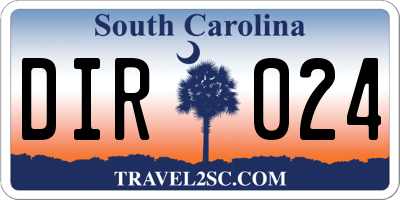SC license plate DIR024