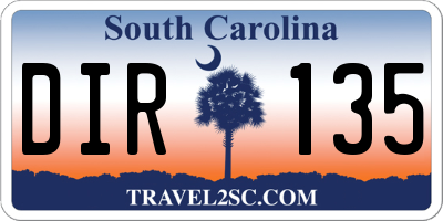 SC license plate DIR135