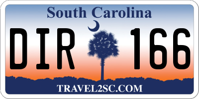 SC license plate DIR166