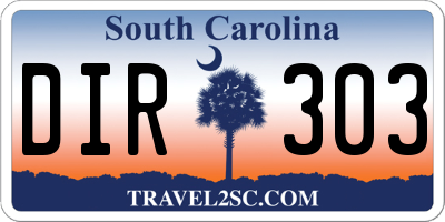SC license plate DIR303
