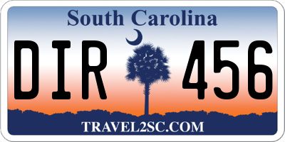 SC license plate DIR456