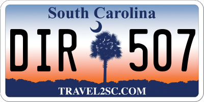 SC license plate DIR507