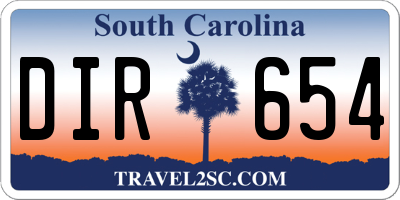 SC license plate DIR654