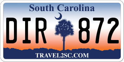 SC license plate DIR872
