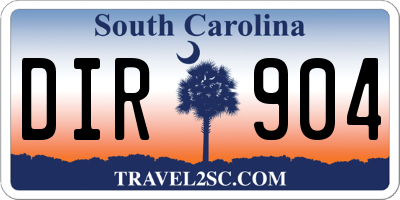 SC license plate DIR904