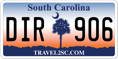 SC license plate DIR906