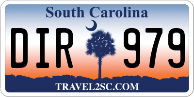 SC license plate DIR979