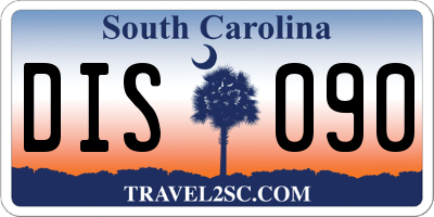 SC license plate DIS090