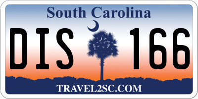 SC license plate DIS166