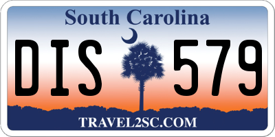SC license plate DIS579