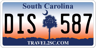 SC license plate DIS587