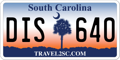 SC license plate DIS640
