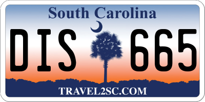 SC license plate DIS665