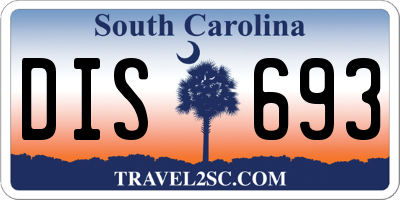 SC license plate DIS693