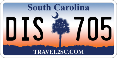 SC license plate DIS705