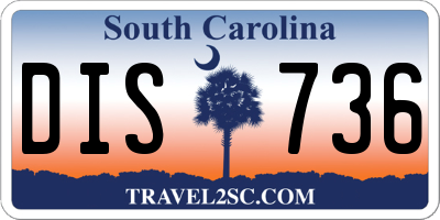 SC license plate DIS736