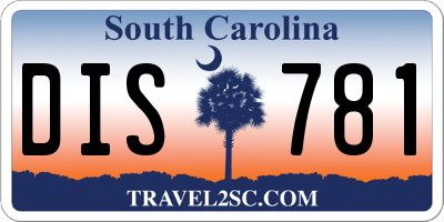 SC license plate DIS781