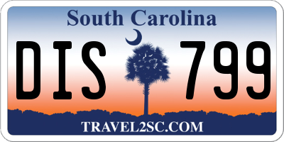 SC license plate DIS799