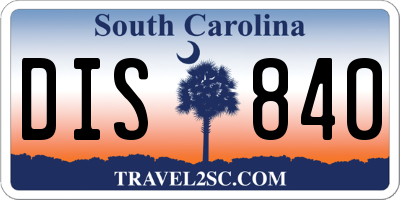 SC license plate DIS840