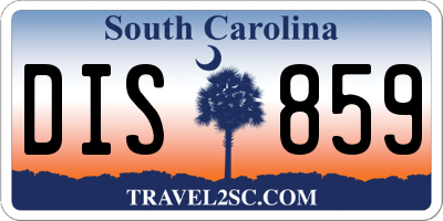 SC license plate DIS859
