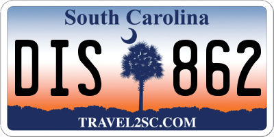 SC license plate DIS862