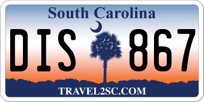 SC license plate DIS867
