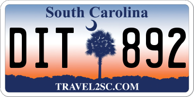 SC license plate DIT892