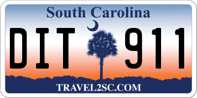 SC license plate DIT911
