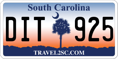SC license plate DIT925