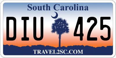 SC license plate DIU425